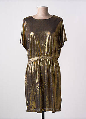Rochie scurtă croială fluidă mâneci scurte auriu MOLLY BRACKEN femeie