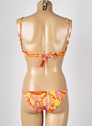 Costum de baie din două piese elasticitate top triunghiuri portocalie KIWI femeie