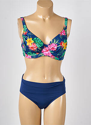 Costum de baie din două piese elasticitate sutien cupe întregi cu decolteu înalt albastru DOLLY & JANE femeie