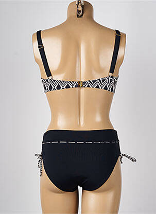 Costum de baie din două piese elasticitate sutien cupe întregi cu decolteu înalt negru MISS CARAÏBES femeie