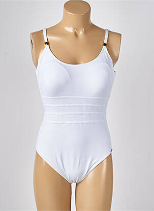 Costum de baie dintr-o singură piesă elasticitate top sutien modelat alb MISS CARAÏBES femeie