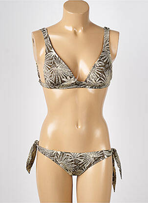 Costum de baie din două piese elasticitate top sutien modelat maro KIWI femeie