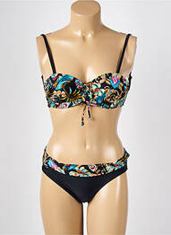 Costum de baie din două piese elasticitate top bentiță negru MISS CARAÏBES femme