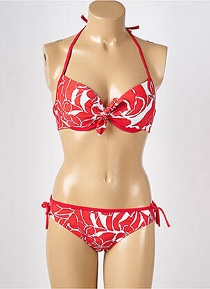 Costum de baie din două piese elasticitate top sutien modelat roșu PLATJA femeie