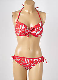 Costum de baie din două piese elasticitate top sutien modelat roșu PLATJA femme