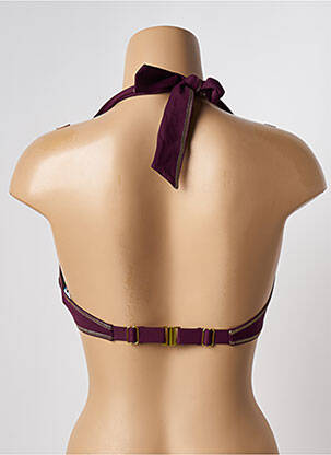 Sutien de costum de baie bretele elastice sutien balconet cu decolteu înalt violet BLUELOBSTER femeie