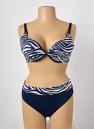 Costum de baie din două piese elasticitate top sutien modelat albastru MISS CARAÏBES femeie