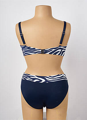 Costum de baie din două piese elasticitate top sutien modelat albastru MISS CARAÏBES femeie
