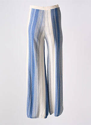 Pantalon drept talie elastică albastru ANGE femeie