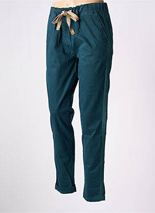 Pantalon chino broderie galoni laterali mărime normală verde PAKO LITTO femeie