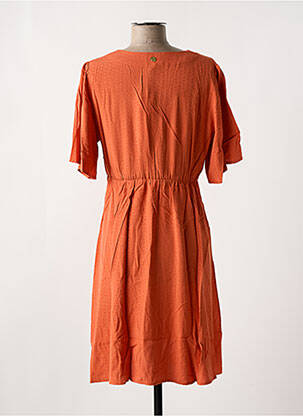 Rochie midi mâneci 3/4 mâneci 3/4 portocaliu LOLA ESPELETA femeie