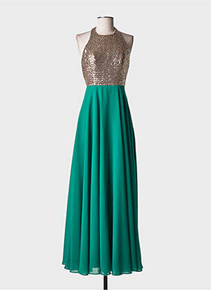 Rochie lungă mâneci spate gol fără mâneci verde MARIAGE femeie