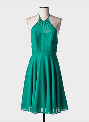 Rochie midi țesătură crep bretele subțiri verde MARIAGE femeie