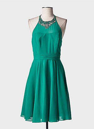 Rochie midi țesătură crep bretele subțiri verde MARIAGE femeie