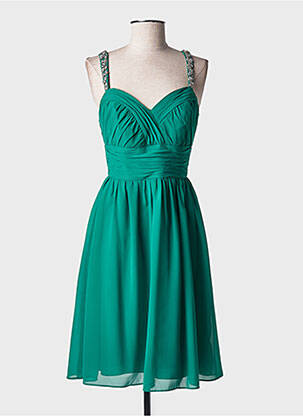 Rochie midi țesătură crep bretele subțiri verde MARIAGE femeie