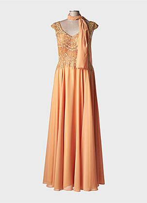 Rochie lungă portocaliu FASHION NEW YORK femeie