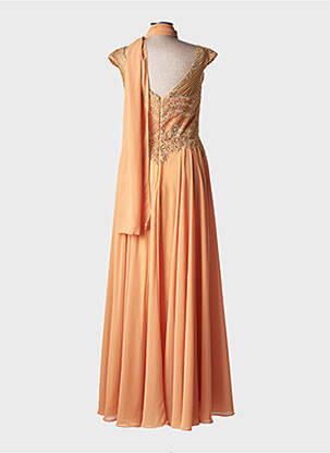 Rochie lungă fără mâneci fără mâneci portocalie FASHION NEW YORK femeie