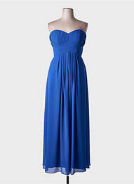 Rochie lungă țesătură crep fără mâneci albastru FASHION NEW YORK femme