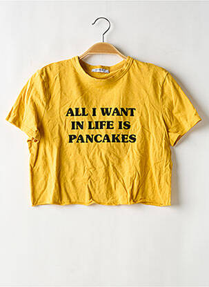 Tricou imprimeu fantezie mâneci scurte galben ZARA femeie