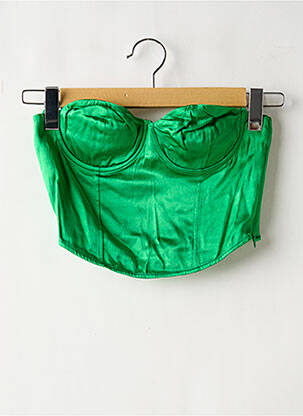 Top elasticitate fără mâneci verde ZARA femeie