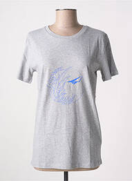 Tricou serigrafie mâneci scurte gri LAURENCE AIRLINE femme