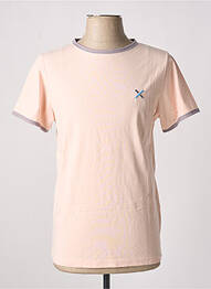 Tricou broderie mâneci scurte roz LAURENCE AIRLINE bărbat