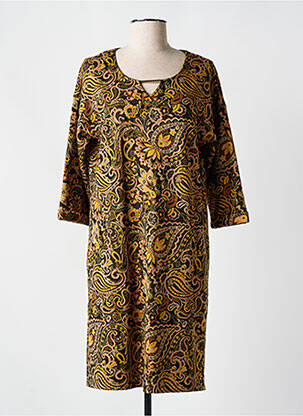 Rochie midi mâneci 3/4 mâneci 3/4 galben FRED SABATIER femeie