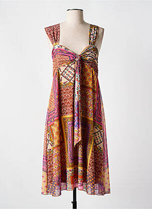 Rochie midi portocaliu QUATRE VINGT JOURS femeie