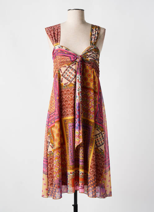 Rochie midi portocaliu QUATRE VINGT JOURS femeie