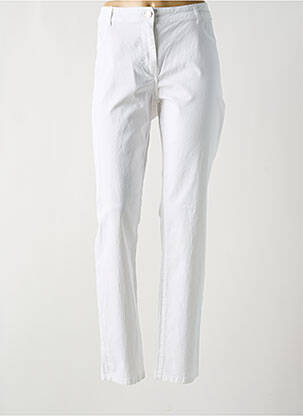 Pantalon slim țesătură poplin mărime normală alb AGATHE & LOUISE femeie