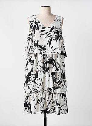 Rochie midi imprimeu floral fără mâneci negru CONCEPT K femeie