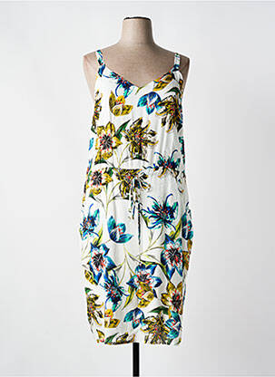 Rochie midi imprimeu floral bretele subțiri alb SIGNE NATURE femeie