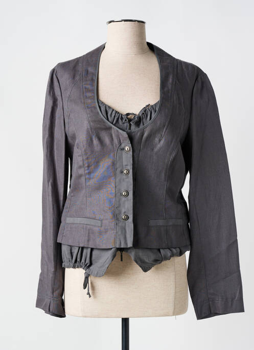 Jachete elegante țesătură crep gri EVA KAYAN femme