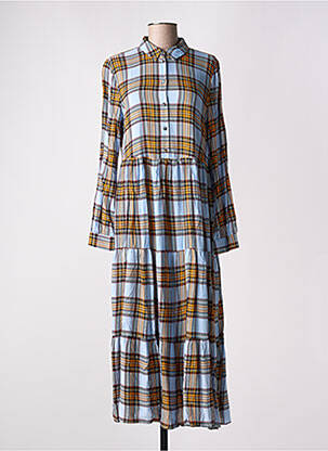 Rochie lungă mâneci lungi mâneci lungi albastru NUMPH femeie