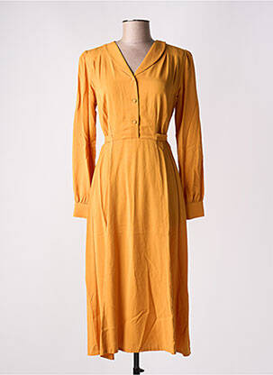 Rochie midi mâneci lungi mâneci lungi galben MADEMOISELLE YEYE femeie