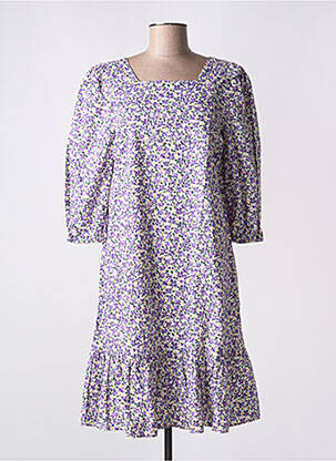 Rochie midi imprimeu floral mâneci 3/4 violet NUMPH femeie