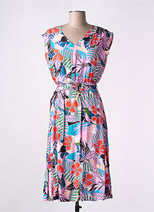 Rochie midi mâneci scurte mâneci scurte roz MADEMOISELLE YEYE femeie