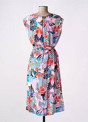 Rochie midi mâneci scurte mâneci scurte roz MADEMOISELLE YEYE femeie