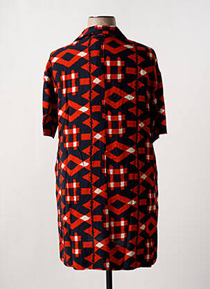 Rochie midi imprimeu fantezie mâneci scurte negru ADORE femeie