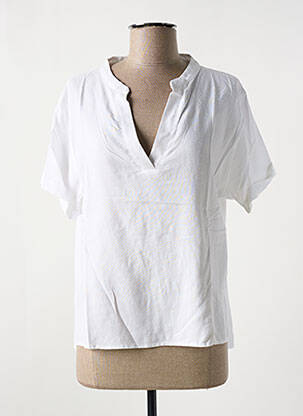 Tricou croială dreaptă mâneci scurte alb LOSAN femeie