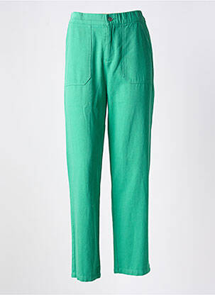 Pantalon drept talie înaltă talie înaltă verde EMILIE.K femeie