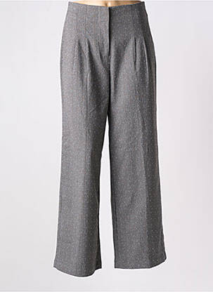 Pantalon larg talie cu cleme talie înaltă gri NUMPH femeie