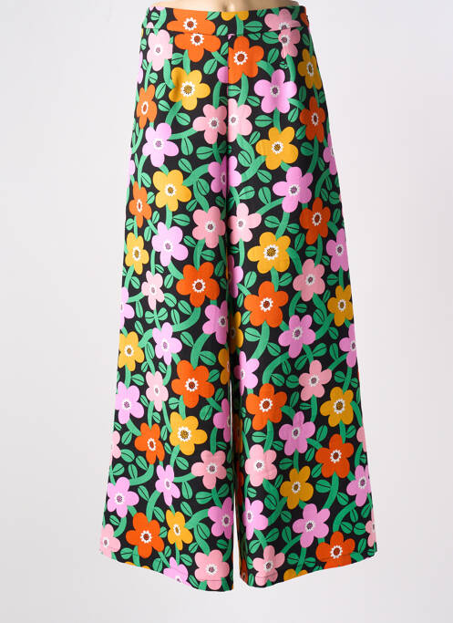 Pantalon larg închidere cu fermoar lateral talie înaltă negru TRAFFIC PEOPLE femme