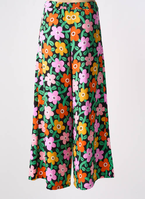 Pantalon larg închidere cu fermoar lateral talie înaltă negru TRAFFIC PEOPLE femme