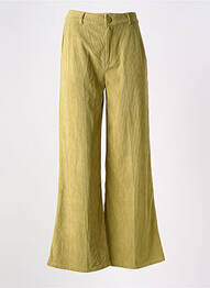 Pantalon larg închidere cu fermoar sub clapetă cu nasturi talie înaltă verde COMPAÑIA FANTASTICA femme