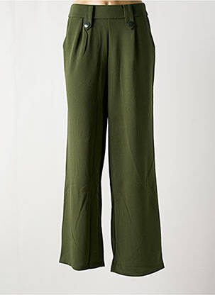 Pantalon evazat elasticitate talie înaltă verde ONLY femeie
