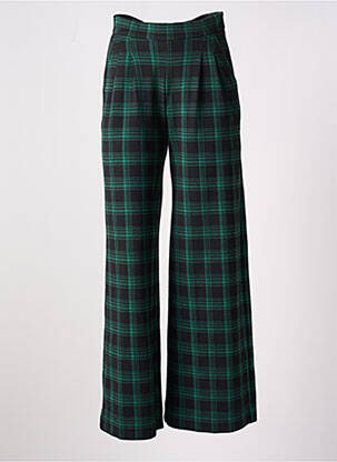 Pantalon larg închidere cu fermoar lateral talie înaltă verde MADEMOISELLE YEYE femeie