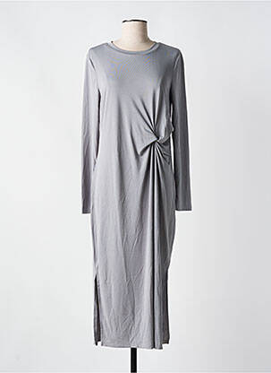 Rochie lungă mâneci lungi mâneci lungi gri PIECES femeie