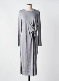 Rochie lungă mâneci lungi mâneci lungi gri PIECES femeie