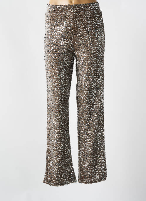 Pantalon drept talie elastică mărime normală maro PIECES femme